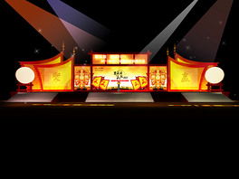 復古大型舞臺設計 高清背景板地臺燈光素材與藝術大賽展廳大全